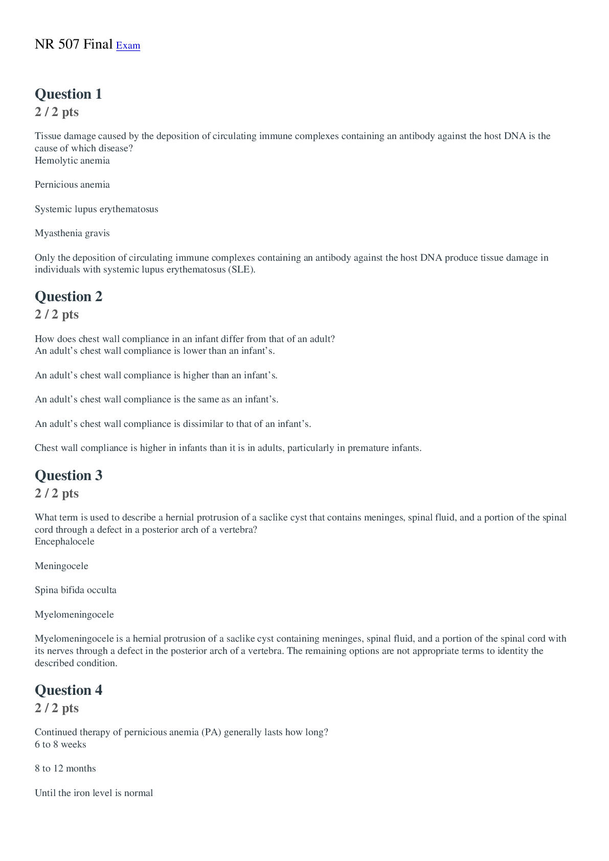 Preview image for NR 507 Final Exam 2 – Question and Answers